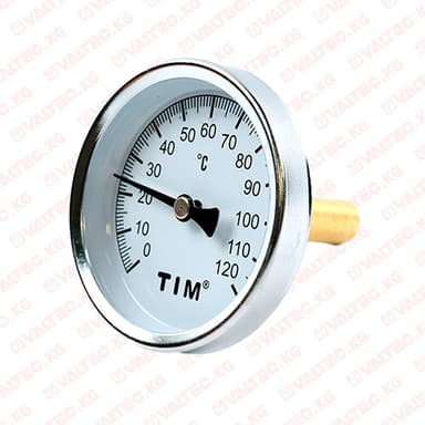 Термометр с гильзой 1/2" (15 мм), (0℃ - 120℃), Tim