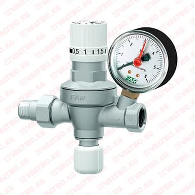 Подпиточный клапан 2106 1/2", с манометром, FAR