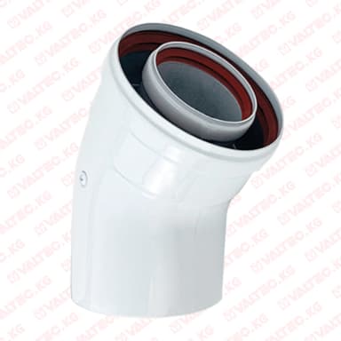 Купить Колено коаксиальное (вн-нар) 45° 60/100 Колено коаксиальное (вн-нар) 45° 60/100