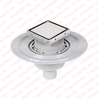 Купить Трап душевой, под плитку, с сухим затвором 10*10 прямой вертикальный выпуск, Tim Трап душевой, под плитку, с сухим затвором 10*10 прямой вертикальный выпуск, Tim